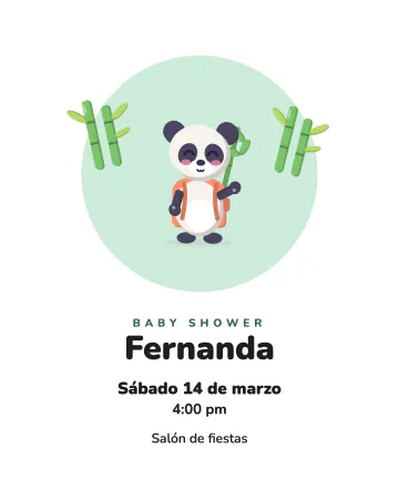 Pandita. Un pandita con su bambú en un círculo verde menta.