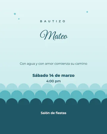 Agua viva. Ondas de agua en degradado aqua, moderna y fresca.