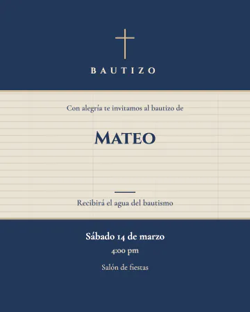 Lino azul. Azul marino con una franja de lino y letras grabadas.
