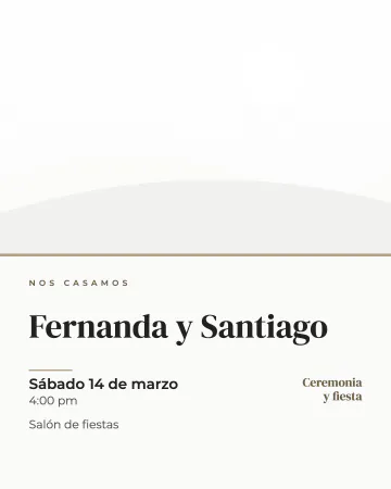 Mitad y mitad. Arriba su foto, abajo los datos en letras grandes y limpias.