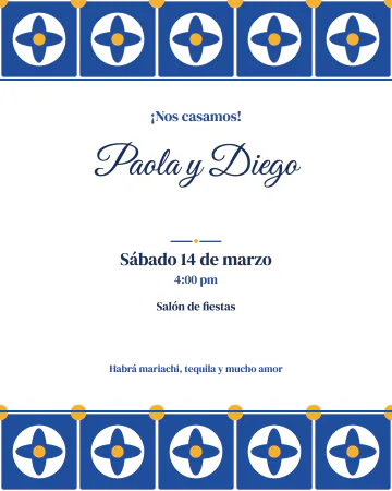 Azulejos de hacienda. Azulejos azul y blanco como de cocina de hacienda, dibujados por nosotros.