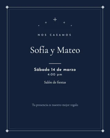 Marino y plata. Azul marino con marco plateado y estrellitas.
