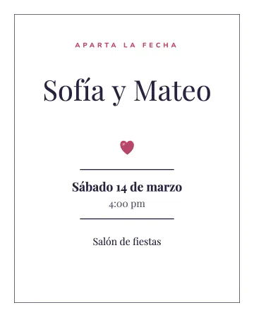 Minimal. Marco negro delgado, un corazón y mucho blanco.