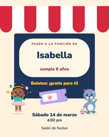 Taquilla del circo. Taquilla con toldo a rayas, boletos y una foca con su pelota.
