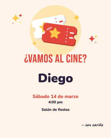 Dos boletos. Dos boletos y una pregunta sencilla: ¿vamos al cine?