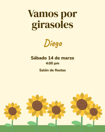 Campo de girasoles. Girasoles sobre amarillo clarito.