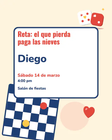 Reta de juegos. Un tablero y dos dados: el que pierda paga las nieves.