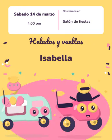 Helados y vueltas. Nieves y Piruetas se visten de fiesta para compartir helados y juegos.