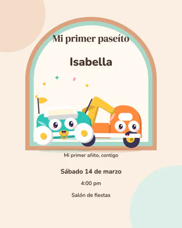 Mi primer paseíto. Bahía y Grulla en su versión bebé acompañan el primer cumpleaños.