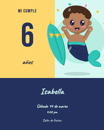 Mi edad entre olas. Una edad gigante junto a Oleaje, con bloques de azul y amarillo.