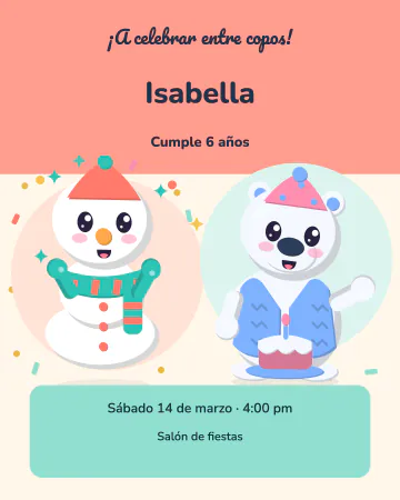 Copos de colores. Bufanda y Nubarrón llegan vestidos de fiesta entre confeti coral y menta.