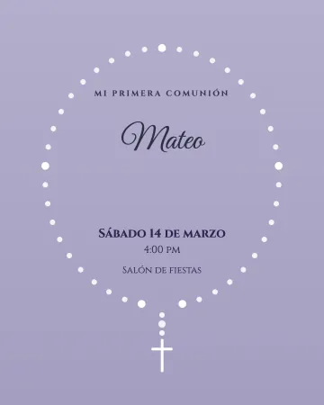 Rosario de perlas. Un rosario de perlitas que abraza el nombre.