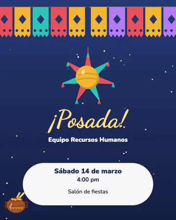 Posada. Papel picado, piñata y ¡Posada!