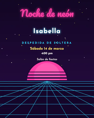 Noche de neón. Luces de neón rosa y azul sobre una noche ochentera.