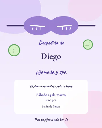 Pijamada y spa. Batas, mascarillas y pijamas: una noche tranquila con las amigas antes de la boda.