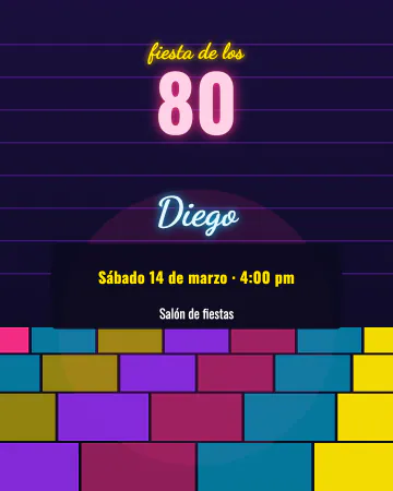 Pista de los 80. Un piso de baile que se prende de colores.