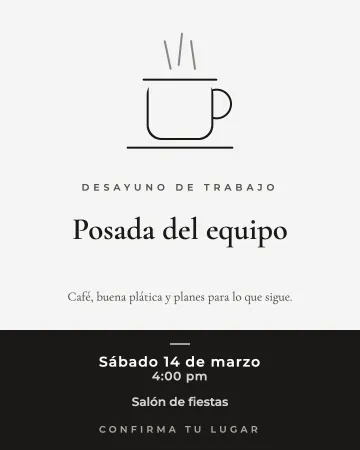 Desayuno de trabajo. Una taza de café y nada más.