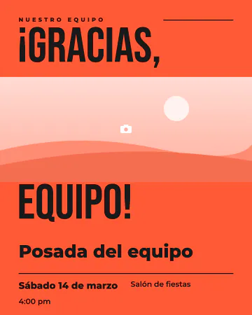 Foto del equipo. Pon la foto de todo tu equipo a lo ancho, con letras grandes encima.