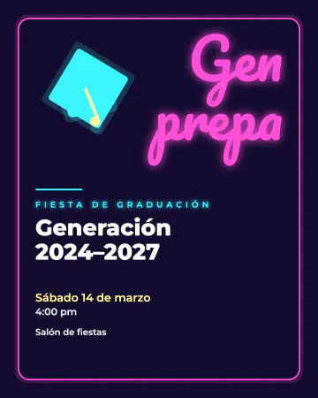 Neón de generación. Letras de neón rosa y azul que brillan en la oscuridad.