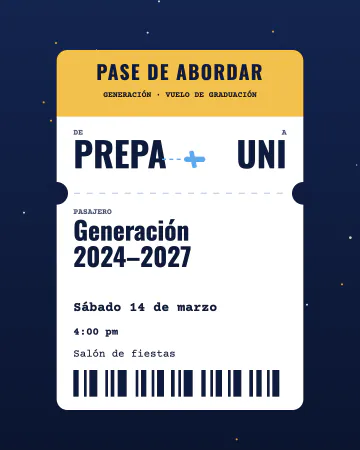 Rumbo a la uni. Un pase de abordar de noche con destino a la universidad.