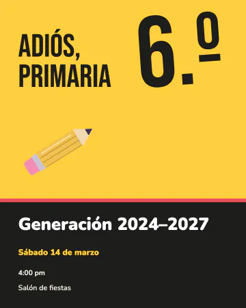 Adiós, sexto. Un 6.º enorme en amarillo y negro, como cartel.