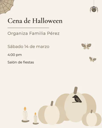 Calabazas blancas. Calabazas claras, velas y polillas sobre crema.