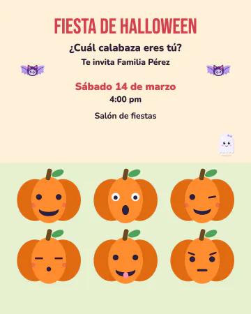 ¿Qué calabaza eres?. Seis calabacitas, cada una con su cara: risa, susto, guiño, sueño… Para jugar a adivinar.