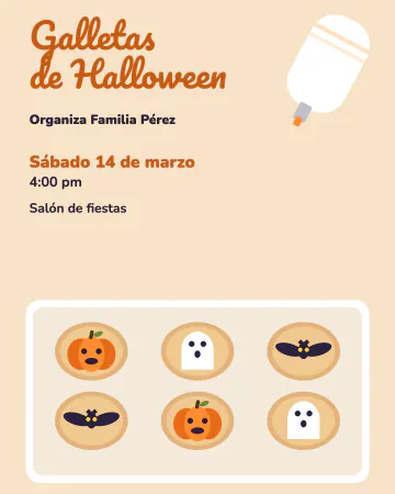 Decora galletas. Galletas de murciélago, fantasma y calabaza con su betún.