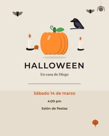 Calabaza sencilla. Una calabaza naranja quemado sobre arena, con dos velas, un cuervo y una hoja de otoño.