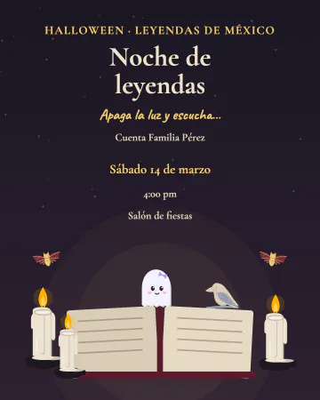 Noche de leyendas. Un libro viejo y velas para contar leyendas mexicanas de miedo.