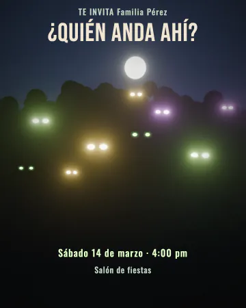 ¿Quién anda ahí?. Un seto oscuro con ojos de colores que brillan bajo la luna; algunos parpadean.