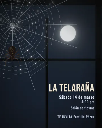 La telaraña. Una telaraña con rocío en una ventana vieja y una araña que baja de su hilo.