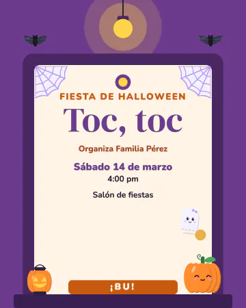 Toc, toc. La puerta de la casa con su foquito y su calabaza en el escalón.