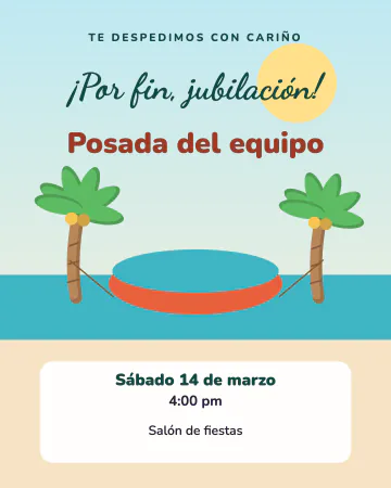 ¡Por fin, jubilación!. Palmeras, mar y una hamaca esperando.