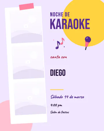 Cabina de karaoke. Tus fotos en tira de cabina y un micrófono para la noche de canciones.