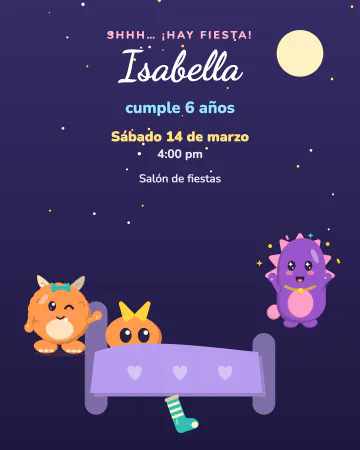 Debajo de la cama. Monstruitos tiernos que se asoman de debajo de la cama en una noche estrellada.