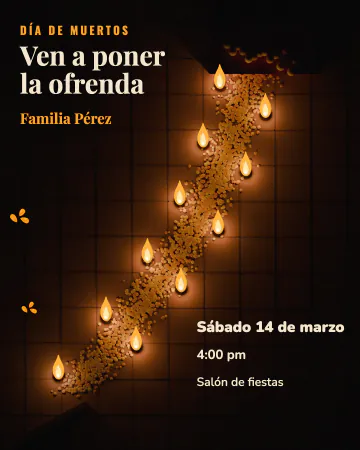 La luz que guía. Un camino de pétalos va de la puerta a la ofrenda y las veladoras se encienden una por una.