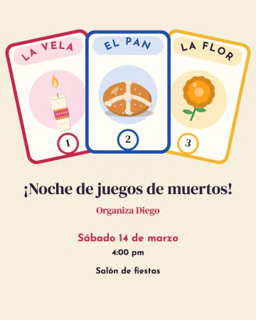 Cartas de la ofrenda. Tres cartas de juego inventadas por anfi, en abanico: la vela, el pan y la flor.
