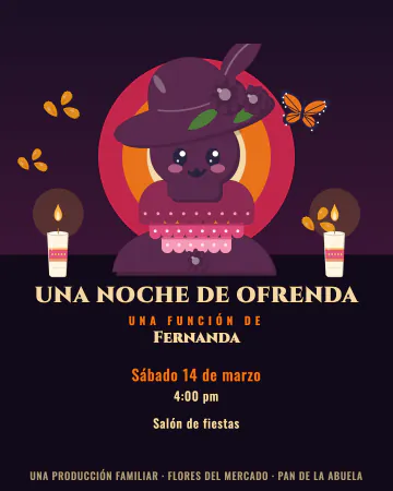 Cartel de estreno. La invitación como cartel de cine: una catrina a contraluz frente a un sol, el título grande, créditos abajo y estreno…