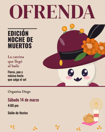 Catrina de portada. Una catrina enorme cortada por la orilla, como portada de revista de moda, con cabecera propia y titulares a un lado.