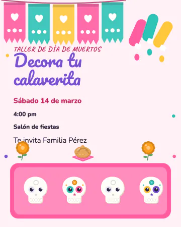 Decora tu calaverita. Calaveritas de azúcar esperando su betún de colores.