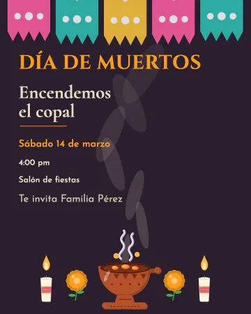 Humo de copal. Un sahumador de barro y su humo subiendo.