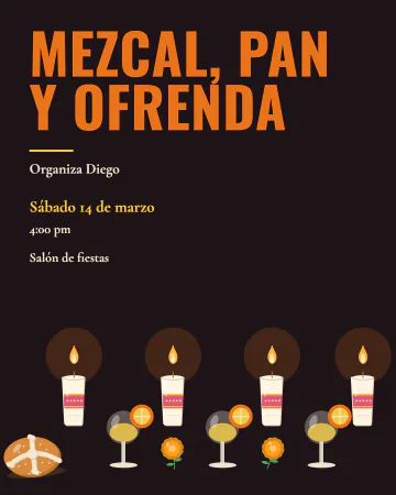 Mezcal y ofrenda. Para adultos.