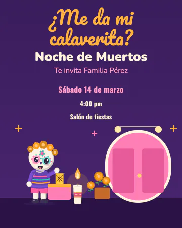 ¿Me da mi calaverita?. Una calaquita sale por la colonia con su cajita y su veladora a pedir calaverita.