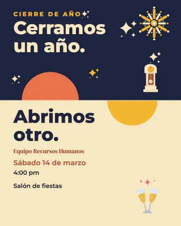 Cerramos y abrimos. Medio sol que se pone y otro que sale: se va un año y llega otro.