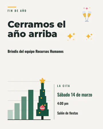 Cerramos arriba. Una gráfica que sube y sube hasta volverse pino con estrella.