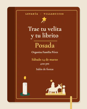 Trae tu velita. La portada del librito de letanía con su velita y la estrella.
