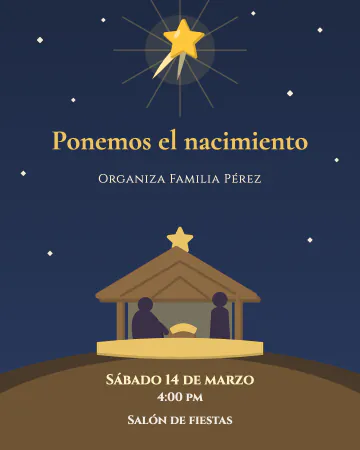 El nacimiento. Un establo sencillo bajo la estrella de Belén.