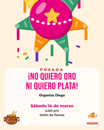 La piñata de cerca. Una piñata de siete picos enorme, recortada por arriba, con tiras de papel de china, una olla de ponche y una bolsa de…