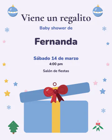 Viene un regalito. Una caja de regalo con la tapa ladeada de la que salen estrellitas por las orillas.